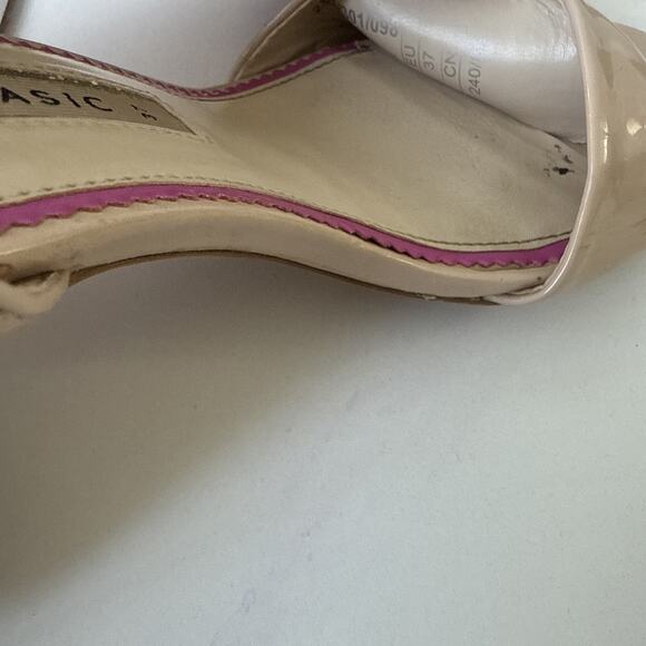 ZARA Cream Patent Leather Sandals | Round Block Heel | Size 6.5 - Picture 11 of 11